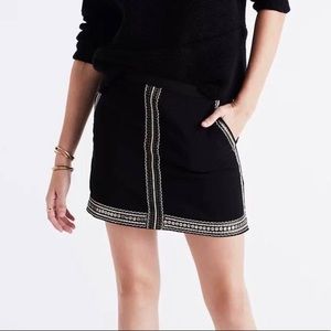 Madewell Sequin Embellished Boho Mini Skirt Lined With Pockets Size 10